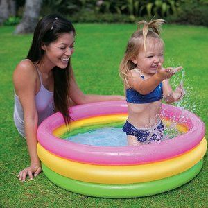 2.8ft x 10in Sunset Glow Inflatable Colorful Baby Swimming Pool